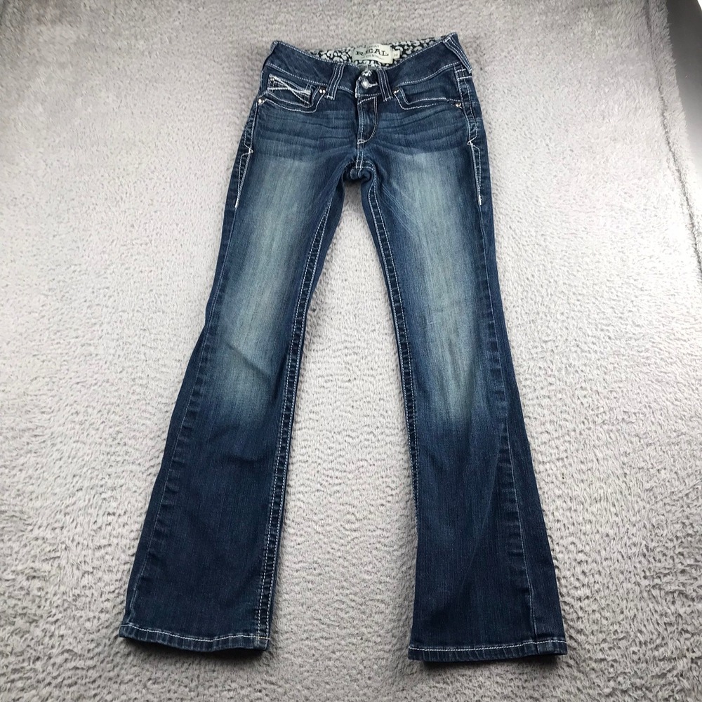 Ariat REAL Jeans Women 26S (27x29) Blue Denim Bootcut Low Rise Western Cowgirl